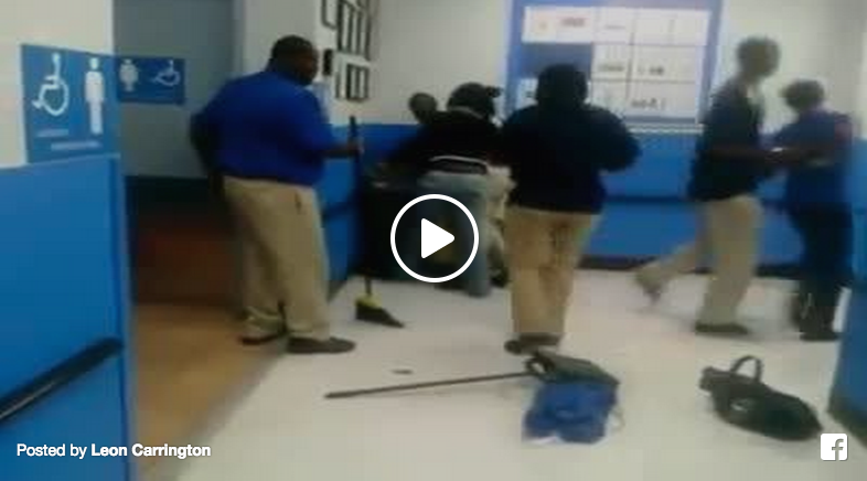 shoppers fight walmart employees